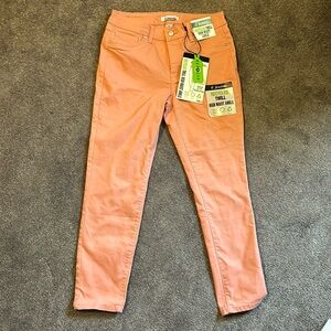 Coral Denim Cropped Pants